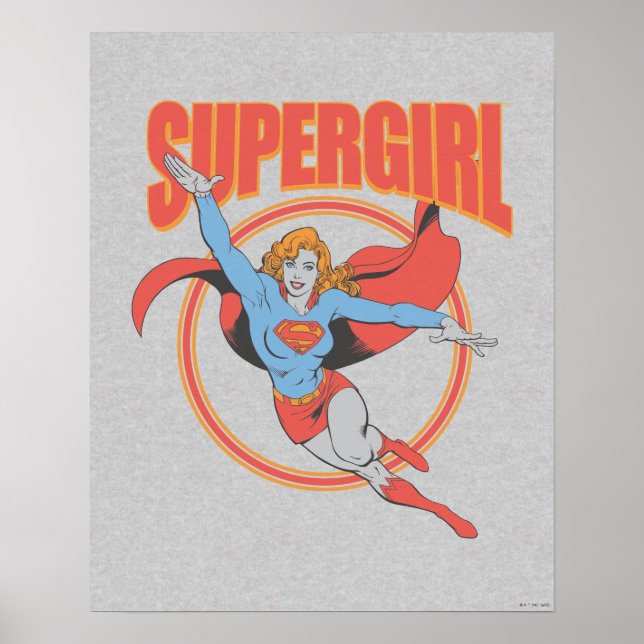 Affiche Vrai Vintage Supergirl Flying Graphic (Devant)