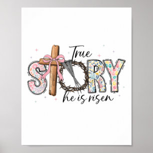 Affiche Vraie Histoire Il Est Ressuscité Jésus Pâques FEMM
