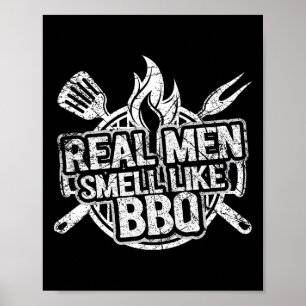 Affiche Vrais hommes sentent comme des chemises BBQ pour h