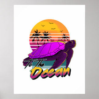 Affiche Vsco Girl Sea Turtle vaoirwave aesthetics