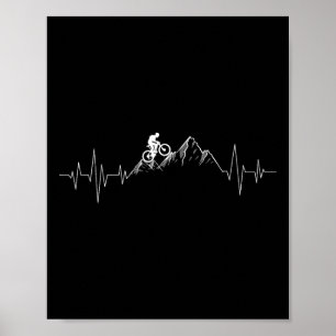 Affiche VTT - Amoureux de VTT Cycliste en descente