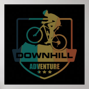 Affiche vtt de descente vintage