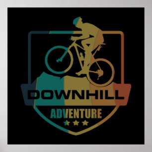 Affiche vtt de descente vintage