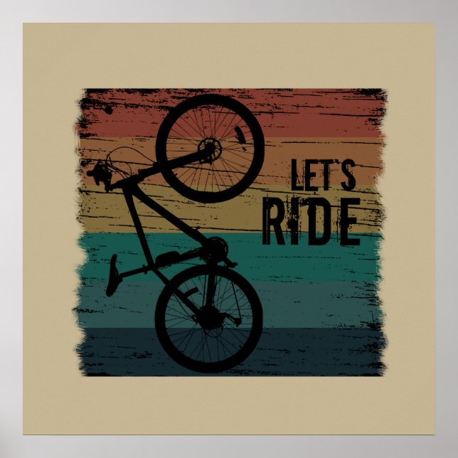 Affiche VTT Descente - Vélo Tout Terrain Vintage (Devant)