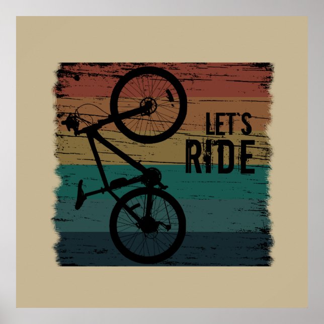 Affiche VTT Descente - Vélo Tout Terrain Vintage (Devant)