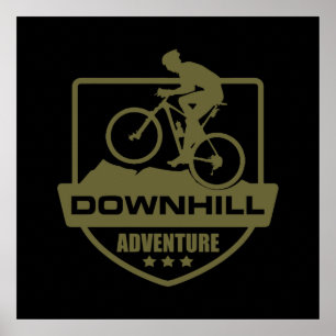 Affiche VTT Downhill en montagne