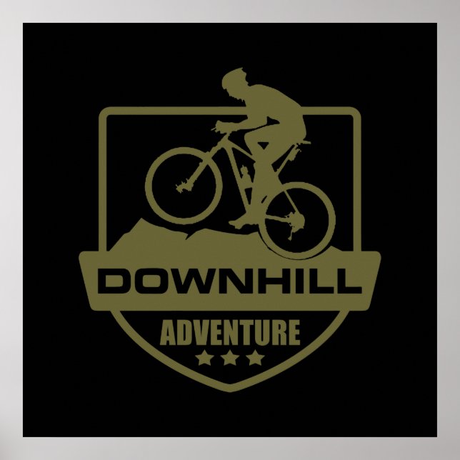 Affiche VTT Downhill en montagne (Devant)