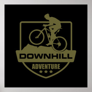 Affiche VTT Downhill en montagne