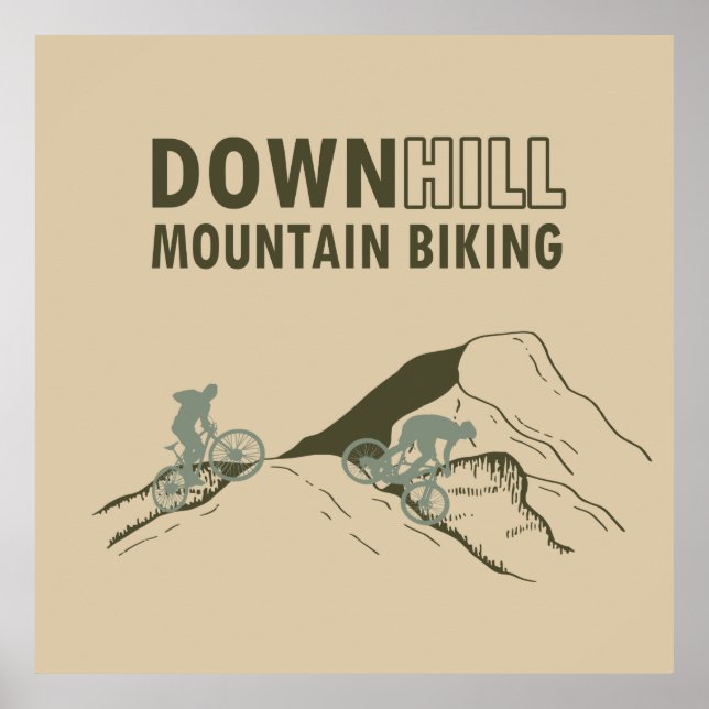 Affiche VTT Downhill Vélo de Montagne (Devant)