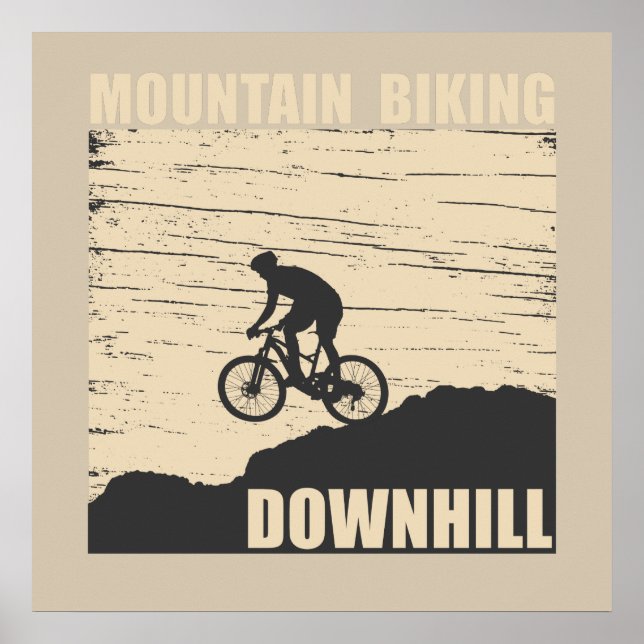 Affiche VTT Downhill Vélos de Montagne (Devant)