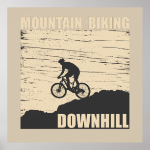 Affiche VTT Downhill Vélos de Montagne
