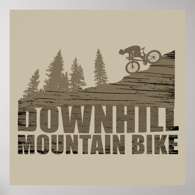 Affiche VTT Downhill Vélos de Montagne (Devant)