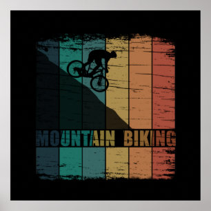 Affiche VTT Downhill Vintage Vélo de Montagne