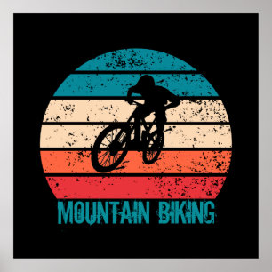 Affiche VTT Downhill Vintage Vélo de Montagne