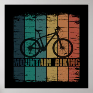 Affiche VTT montagne vintage
