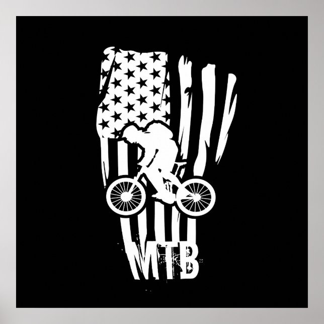 Affiche vtt nous drapeau américain (Devant)