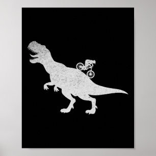 Affiche VTT vélo de descente cycliste T-rex cyclisme