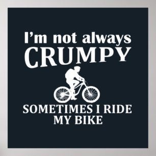 Affiche VTT Vélo de Montagne Humour Citation Cyclisme Drôl