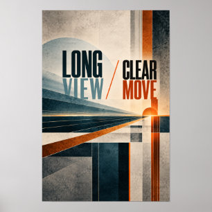 Affiche Vue à long terme Déplacement clair Typographie de