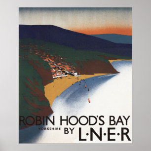 Affiche Vue aérienne d'affiche de chemin de fer de baie et