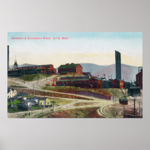 Affiche Vue aérienne d'anaconda et de mines de Neversweat