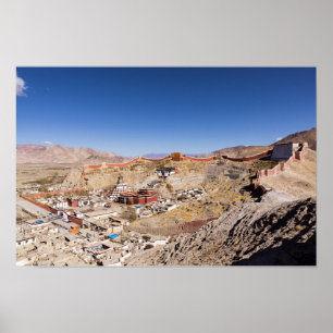 Affiche Vue aérienne de Gyantse et du monastère de Palcho