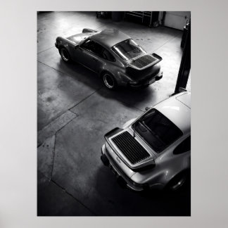 Affiche Vue aérienne de la Porsche 911 Turbo classique