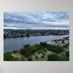 Affiche Vue aérienne de la rivière Brisbane sur une nouvel