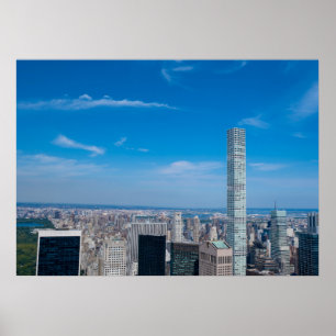 Affiche Vue aérienne de la skyline de New York et de Centr