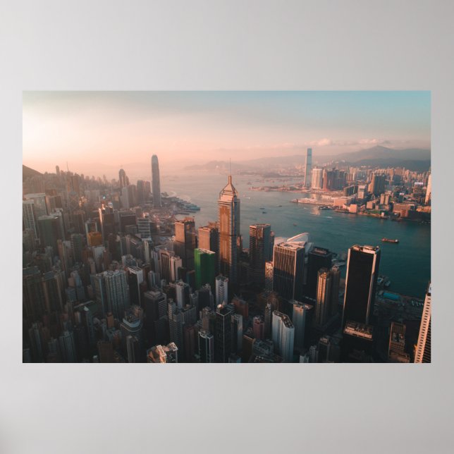 AFFICHE VUE AÉRIENNE DE LA VILLE (Devant)
