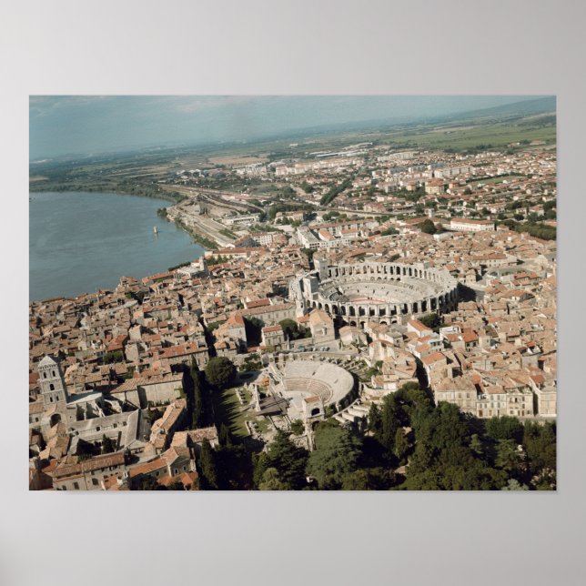 Affiche Vue aérienne de la ville avec (Devant)