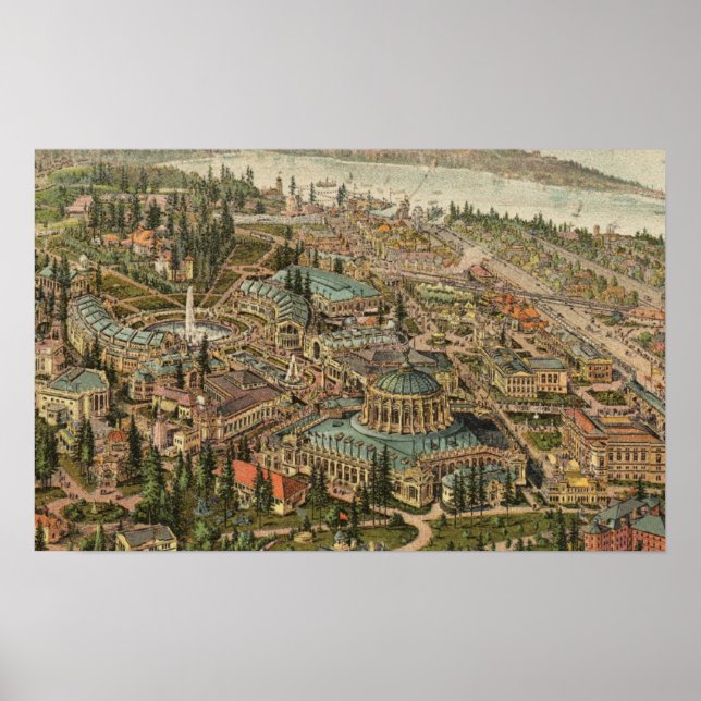 Affiche Vue aérienne de l'Alaska Yukon Pacific Expo (Devant)
