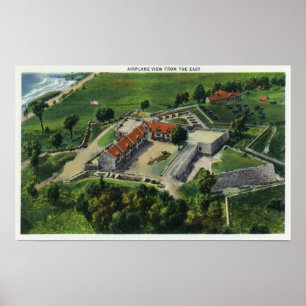 Affiche Vue aérienne de l'Est sur le terrain du fort