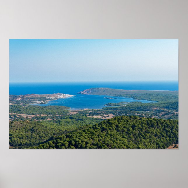 Affiche Vue aérienne de Menorca depuis le sommet de Monte  (Devant)