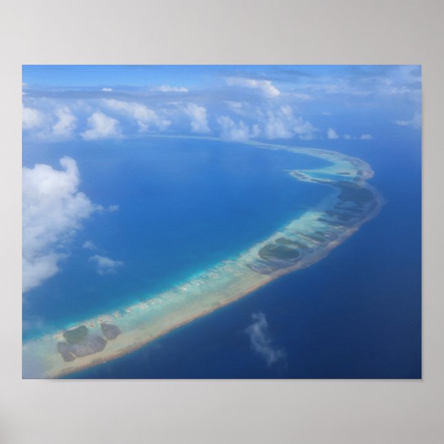 Affiche Vue aérienne de Rangiroa (Devant)