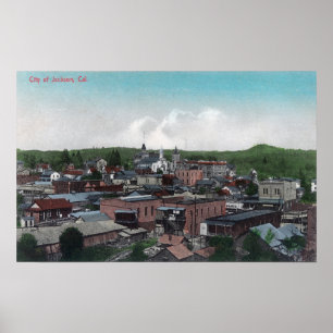 Affiche Vue aérienne de ville # de 2Jackson, CA