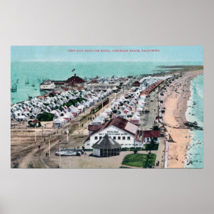 Affiche Vue aérienne de ville de tente de del Coronado