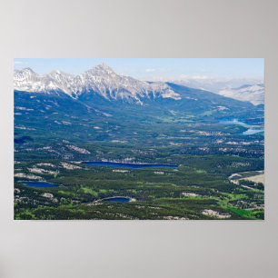 Affiche Vue aérienne des lacs Jasper - Canada