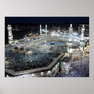Affiche Vue aérienne des pèlerins du pèlerinage à la Kaaba