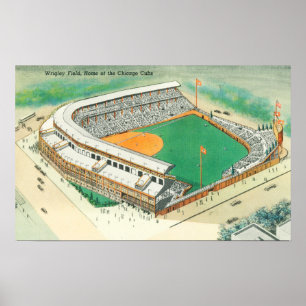 Affiche Vue aérienne du champ de Wrigley # du 3Chicago, IL