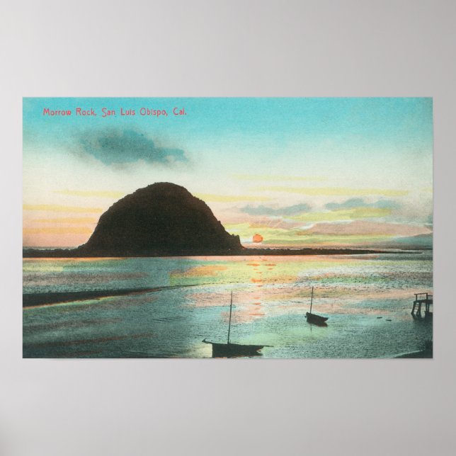 Affiche Vue aérienne du rocher Morrow et de la baie (Devant)