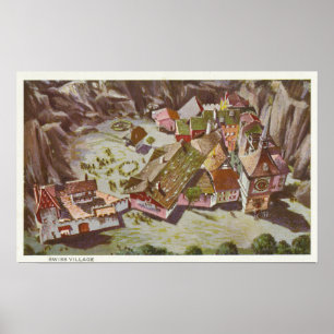 Affiche Vue aérienne du village suisse