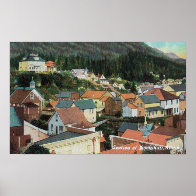 Affiche Vue aérienne d'une section de la ville (Devant)