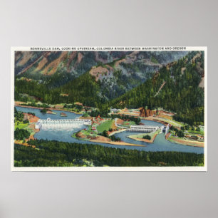 Affiche Vue aérienne En amont de la Bonneville