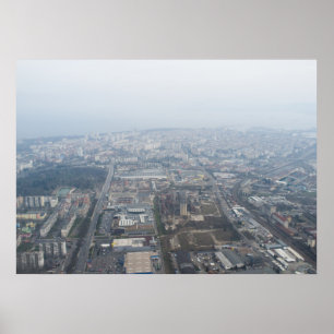 Affiche Vue aérienne sur Burgas City, Bulgarie