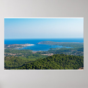 Affiche Vue aérienne sur Menorca depuis le sommet de Monte