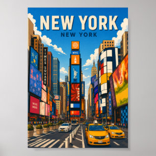 Affiche Vue animée de Times Square à New York