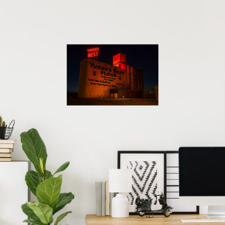 Affiche Vue artistique de nuit néon de la farine Yukon' Be
