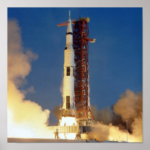 Affiche Vue au sol de l'engin spatial de mission lunaire