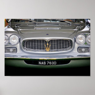 Affiche Vue avant de la voiture de sport italienne Maserat